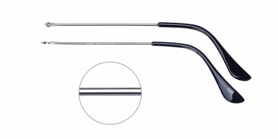 Replacement temples for glasses, thickness 0.9mm, Silver
