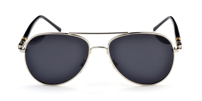 Polarized Prescription Sunglasses with Aviator Silver Frames
