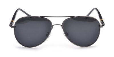 Flash Lens Sunglasses  with Gun Gray Aviator Frames