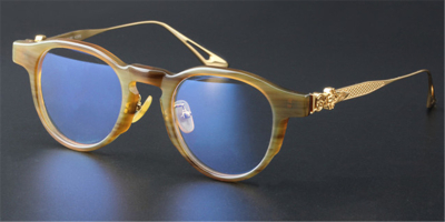  Buffalo Horn Glasses -Natural Horn Glasses -Titanium Temple-925 Silver Adornment
