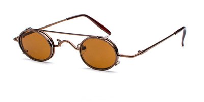 Hipster Small Sunglassess, Brown Frame, Brown lenses