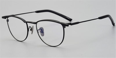 Round Browline Titanium Glasses for a Narrow Forehead 