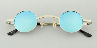 Vintage Round Glasses for Men, Super Small, Blue