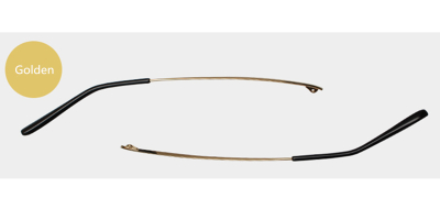 Golden Eyeglass replacement temple arms concave tooth