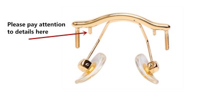 Glasses Bridge for Rimless Glasses Have Slot,Golden