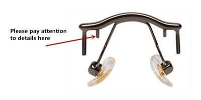 Glasses Bridge for Rimless Glasses Have Slot, Gun Gray
