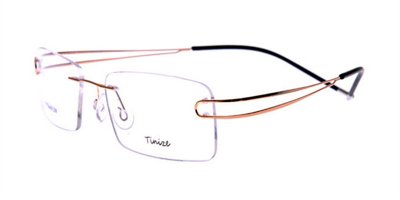 Titanium Frames Golden Twin Temples for Frameless Glasses
