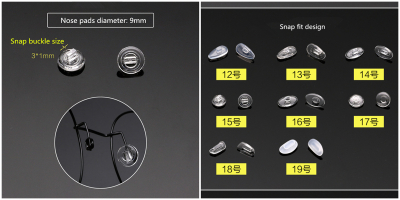 Parts of glasses-Nose Pads on glasses diameter 9mm