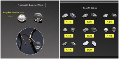 Parts of glasses-Nose Pads on glasses diameter 9mm