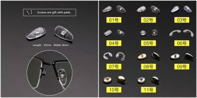 2 Pair of nose pads for glasses made of silicon 