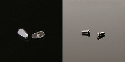 2 Pair of Silicone Screw in Nose Pads Silver Color