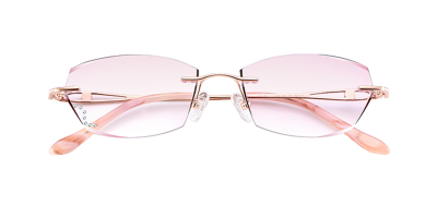 Octagonal Braque Prescription Titanium Rimless Glasses