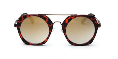 Tortoise Hexagon Hipster Acetate Sunglasses 