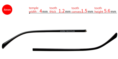 Parts of glasses for eyeglasses temple repair 4.0 mm width