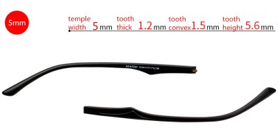 parts of glasses for eyeglasses temple replacement 5.0 mm 
