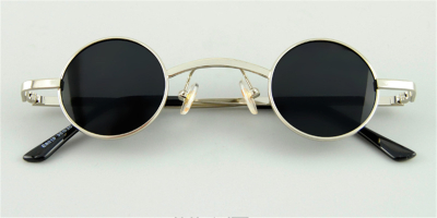 Vintage Round Glasses for Men, Super Small, Silver