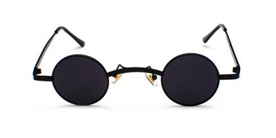 Round Glasses for Men, Black, Super Small, Black
