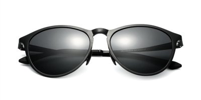Flash Lens Sunglasses Black frame Gray Lenses