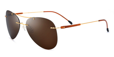 Alloy Titanium Rimless Aviator frames, Gold, Black and Gun