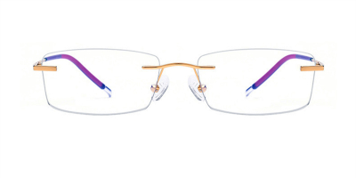 Titanium Rimless Rectangular Eyeglasses for Men
