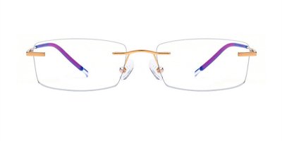 Titanium Rimless Rectangular Eyeglasses for Men