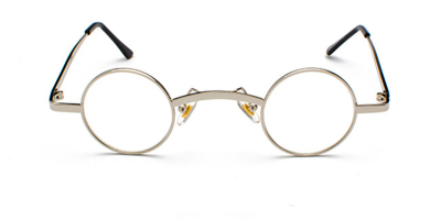 Round Glasses for Men, Super Small Round, Silver