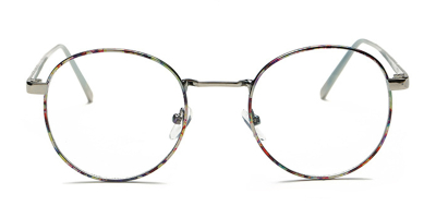 No line bifocals reading glasses, Floral Silver