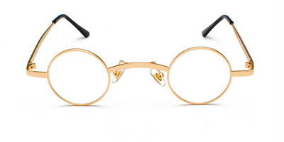 Round Glasses for Men, Super Small Round, Golden