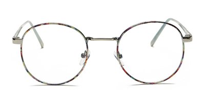 No line bifocals reading glasses, Floral Silver