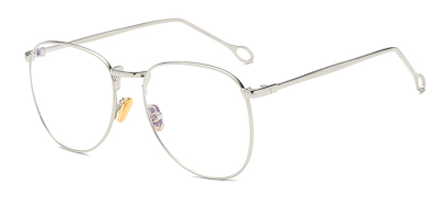Round Bifocal Lenses glasses, Silver Alloy Frame