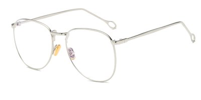 Round Bifocal Lenses glasses, Silver Alloy Frame