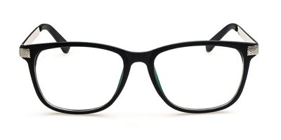 Black Metal Temple Rectangle Glasses