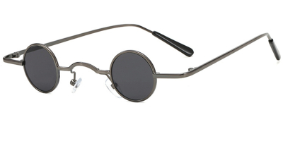 Super Small Round Sunglasses for Men, Gray Frames & Lenses