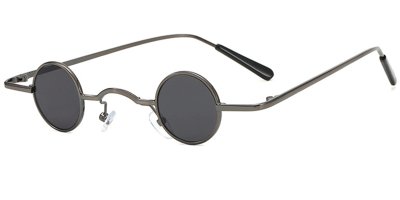 Super Small Round Sunglasses for Men, Gray Frames & Lenses