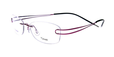 Rimless Glasses  with Thin Purple-Twin Temple