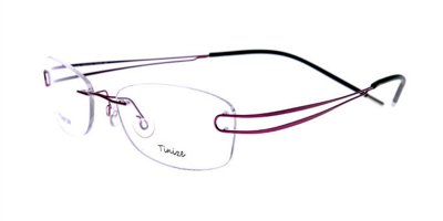 Rimless Glasses  with Thin Purple-Twin Temple
