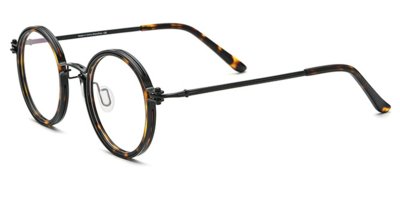 Round Shape Eyeglasses Titanium Tortoise Frame