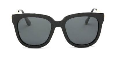 Oversized polarized wayfarer sunglasses, gray lens
