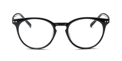 Crystal Black Wayfarer Round glasses for Oval Face
