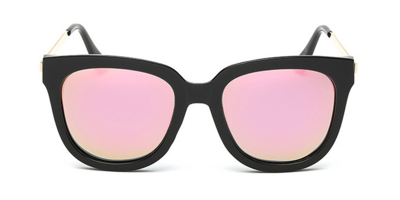 Oversized prescription wayfarer sunglasses, Pink lenses