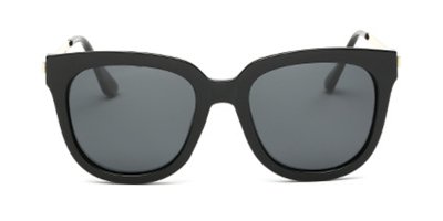 Oversized polarized wayfarer sunglasses, gray lens