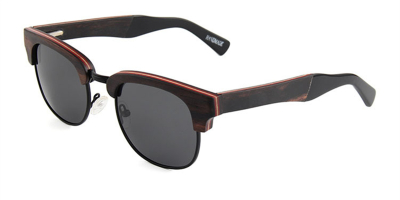 Polarized Round Browline Wooden Glasses Frames for a Narrow Forehead