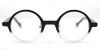 Acetate Small Round glasses for men Black Clear-f