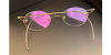 18 K Custom Cable temple Oval Rimless Real Gold Eyeglasses