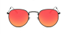 Round glasses with black metal frame and orange sunglasses lenses
