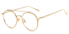 Hipster Frames of Golden Avaitor Prescription Sunglasses-2