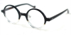 Acetate Small Round glasses for men Black Clear-l