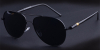 Prescription Polarized Sunglasses with Black Aviator Frames -diagonal