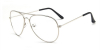 Hipster glasses with Silver Aviator Frame