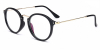 Browline Round Glasses for Oblong Face black